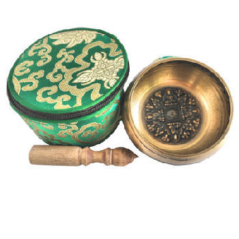 8 Buddha singing bowl with silk pouch 5" SB-700